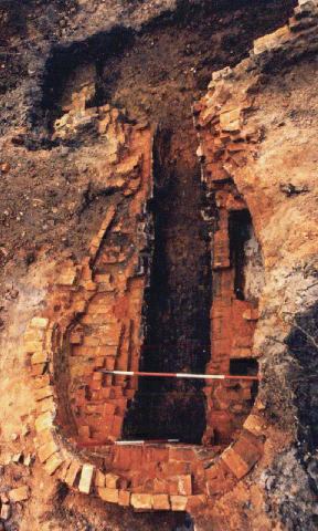 The base of the kiln seen from above